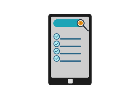 mobile phone illustration with business themeのイラスト素材