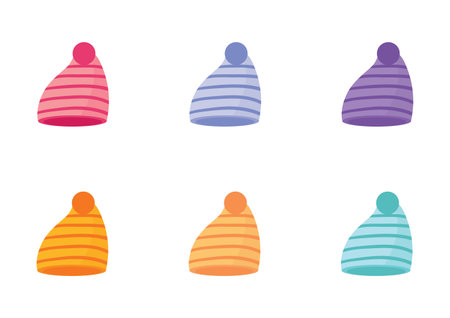 colorful beanie illustrationのイラスト素材