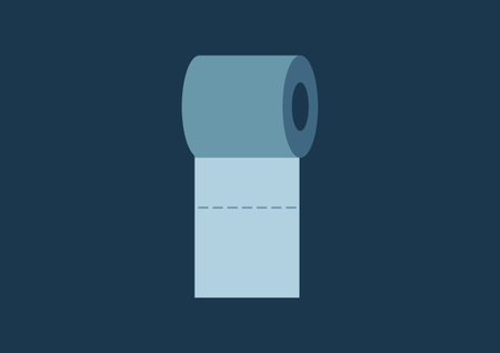 toilet paper illustration on dark backgroundのイラスト素材