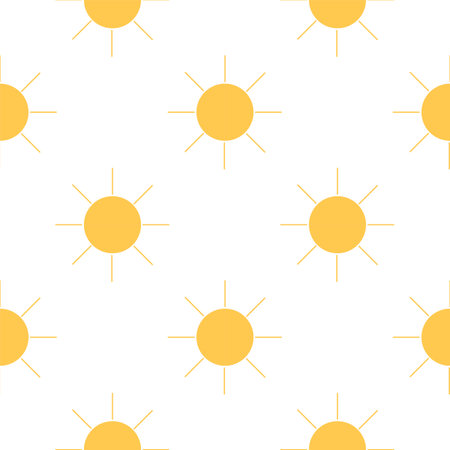 sun seamless pattern on white background