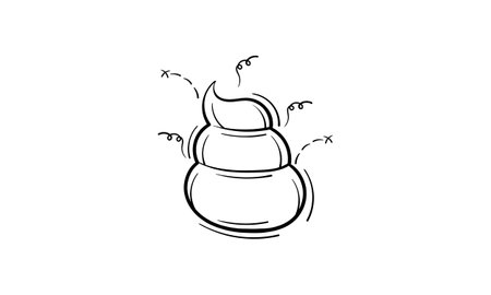 hand drawn illustration of dung on a white backgroundのイラスト素材