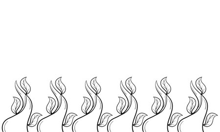 wild plant hand drawn background on white backgroundのイラスト素材