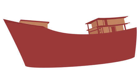 illustration of a fishing boat on a white backgroundのイラスト素材