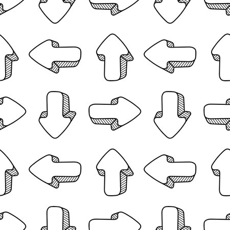 seamless pattern hand drawn arrow on white backgroundのイラスト素材