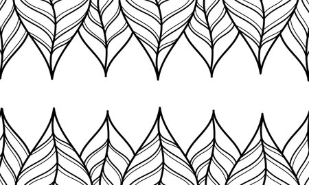 hand drawn leaves with nature theme on white backgroundのイラスト素材