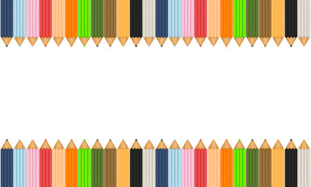 colored pencil background on white backgroundのイラスト素材