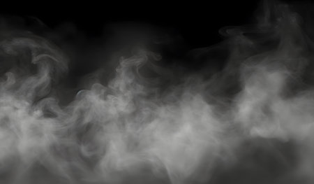 Abstract powder or smoke effect isolated on black backgroundの素材