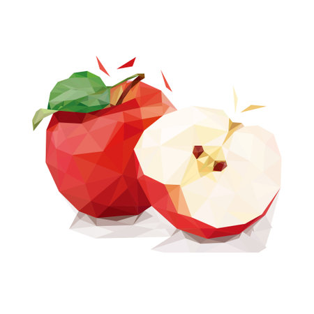 Apple delicius Lowpoly Art design vector illustration artwork creative, food fruits best sellerのイラスト素材