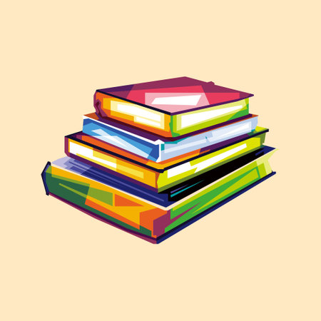 vector stacked books design cartoon wpap popart artwork neatly isolated, perfect for youのイラスト素材
