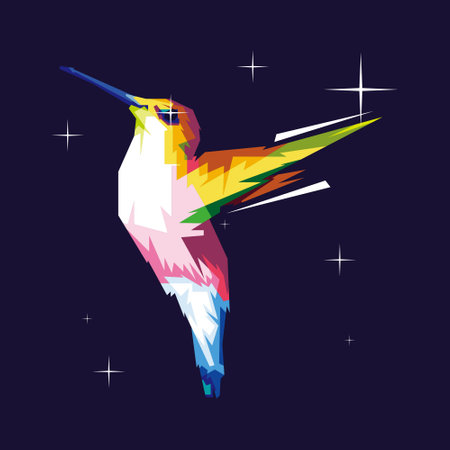 wpap popart the sparrow is sipping the pollen design cartoonのイラスト素材