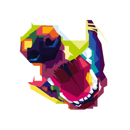 design illustration of a smiling dog s nose and lipsのイラスト素材