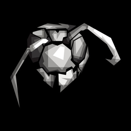 illustration design of wasp head with black and white vector wpap pop artのイラスト素材