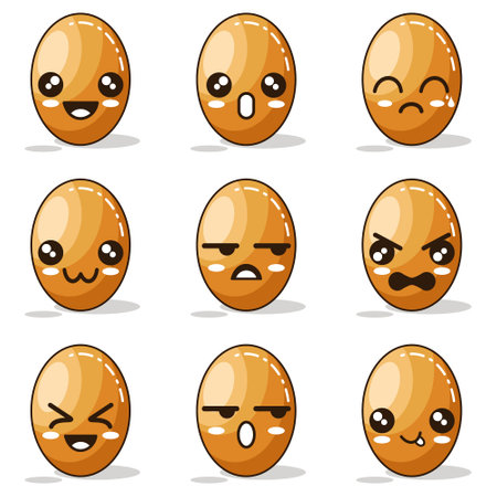 Emoticon Egg All Set Design Vector illustration minimalist icon abtsrtack colorのイラスト素材