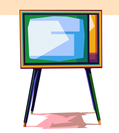 Colorful television with Popart Wpap Design illustrationのイラスト素材