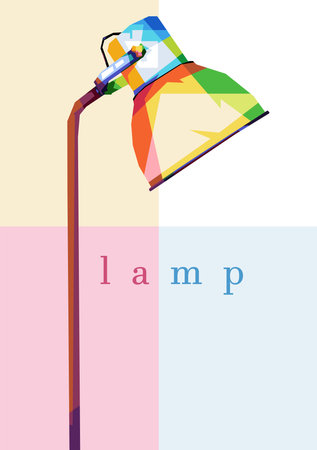 Lamp Study with Popart Wpap Design illustrationのイラスト素材