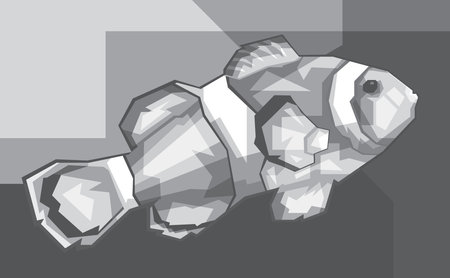 Grayscale beautiful koi fish design with pop art wpap style vector illustrationのイラスト素材