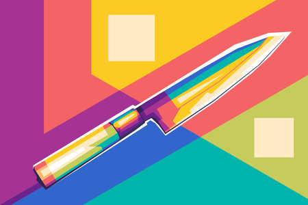 Kitchen Knife Design in wpap pop art style vector illustration
