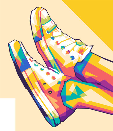 Sports shoes vector wpap popart illustration designのイラスト素材