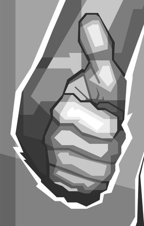Black and white Thumbs up Popart wpap illustration vector designのイラスト素材