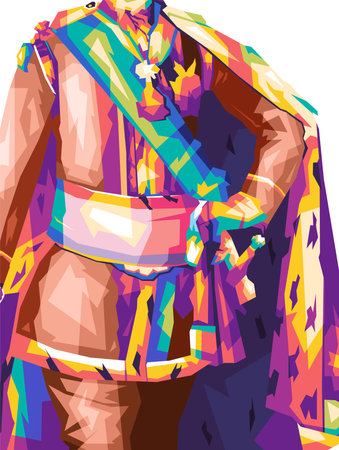 Colorful royal dress design vector illustration wpap popartのイラスト素材