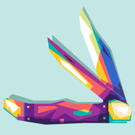 Survival knife colorful wpap popart vector illustration design