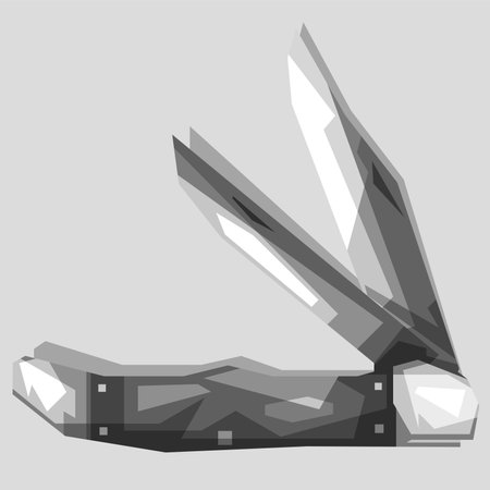 Black and White Survival knife colorful wpap popart vector illustration designのイラスト素材