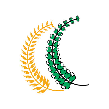 Paddy and cotton design vector illustration for logoのイラスト素材