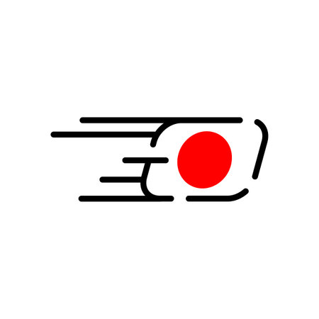 Monoline japan flag logo design vector illustrationのイラスト素材