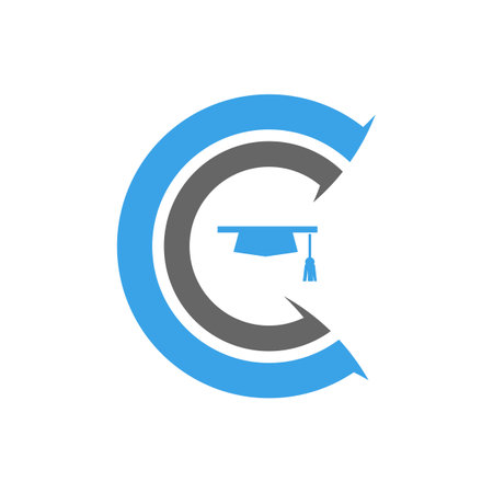 C Letter Logo Graduation Design Vector illustration on white backgroundのイラスト素材