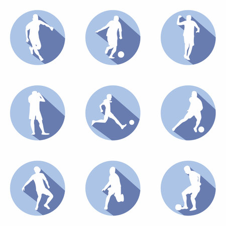 Soccer Player Celebration Long shadow style illustration design 1 artworkのイラスト素材