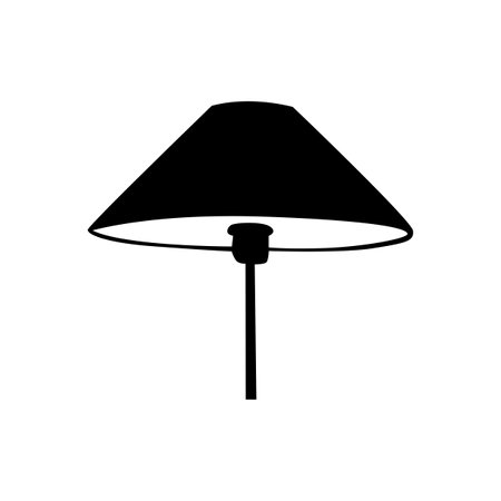 Black silhouette Sleep Lamp illustration design, white backgroundのイラスト素材