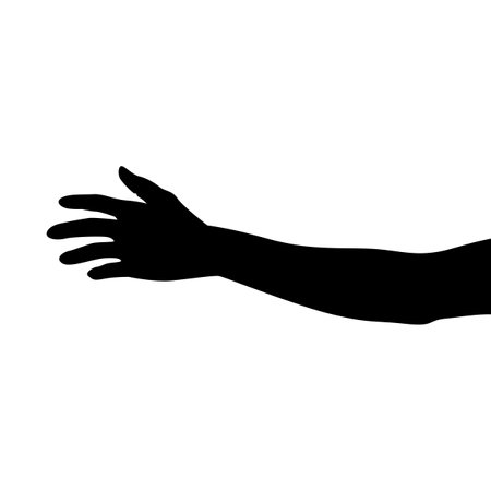 arm hand silhouette design illustration in black color on white backgroundのイラスト素材