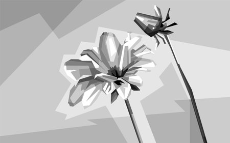 Flower illustration design cool colorful wpap vector popart styleのイラスト素材