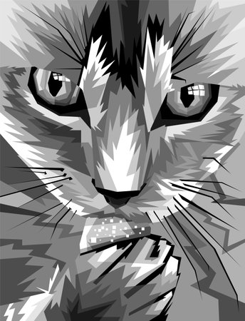 Cat colorful wpap vector popart illustration design