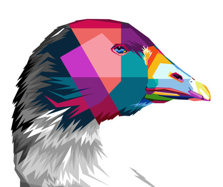 Duck Head illustration design colorful wpap popart vector styleのイラスト素材