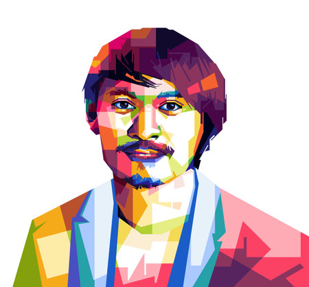 Creative Advertising Artist colorful wpap popart vector illustration white backgroundのeditorial素材