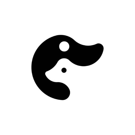 negative space icon of two dogsのイラスト素材