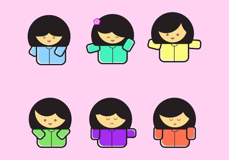 Flat design mascot woman boxの写真素材