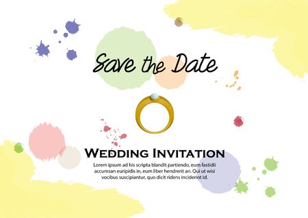 Watercolor Wedding Invitation Cardのイラスト素材