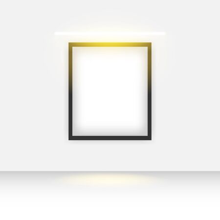 Mockup single frame poster banner design vector template isolated on white backgroundのイラスト素材