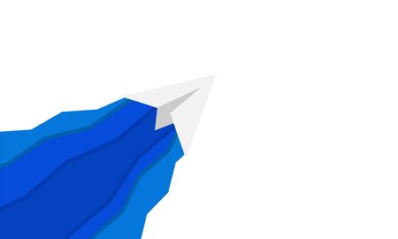 Paper airplane with abstract blue background concept vector isolated on white backgroundのイラスト素材