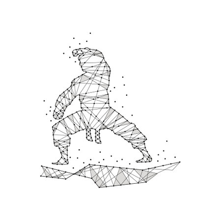 White silhouette illustration martial art kid design vectorの写真素材