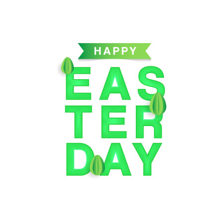 Lettering happy easter day with eggs shape designのイラスト素材