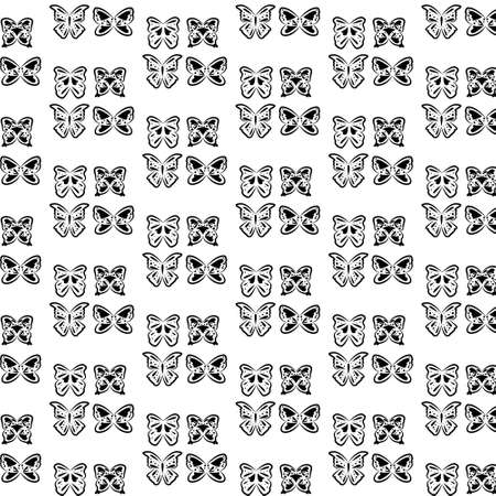 Decorative butterfly pattern design on white backgroundのイラスト素材