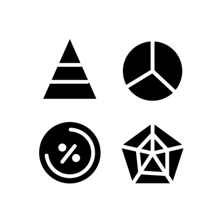 Silhouette graph and chart icons design isolated on white backgroundのイラスト素材