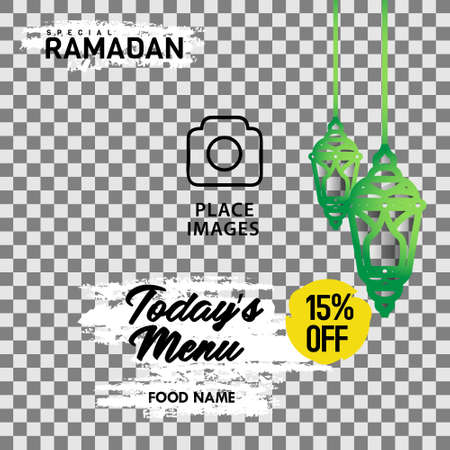 Special ramadan food menu square template banner social mediaのイラスト素材