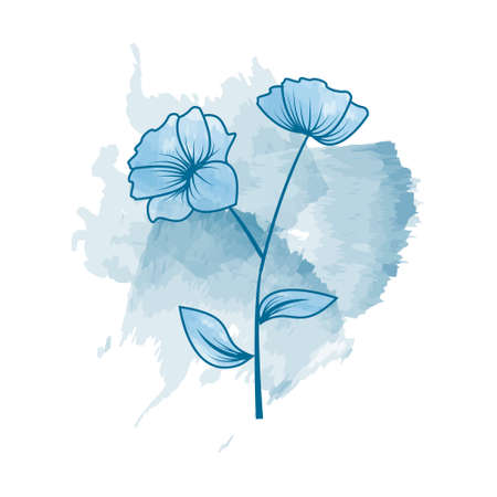 Wedding invitation card with watercolor floral designのイラスト素材