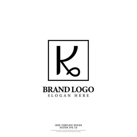 Monogram initial letter k and a design templateのイラスト素材