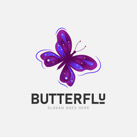Modern butterfly logo design vector on white backgroundのイラスト素材
