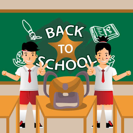 Square back to school banner template designのイラスト素材
